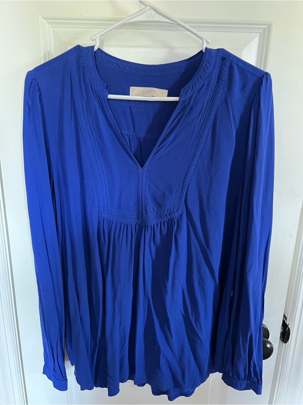 LOFT Cobalt Blue Long-Sleeve V-Neck Tunic